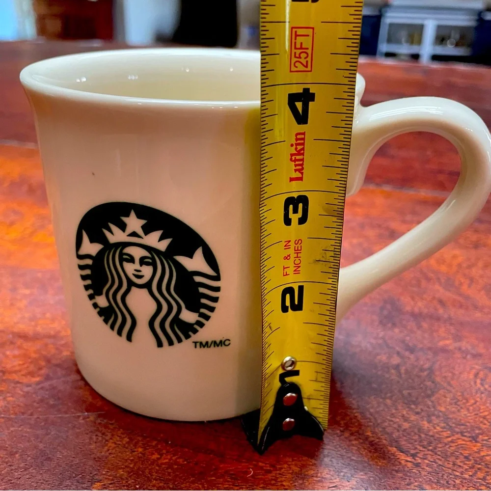 Starbucks 2013 White with Green Logo Ceramic Diner Coffee Mug (14oz)